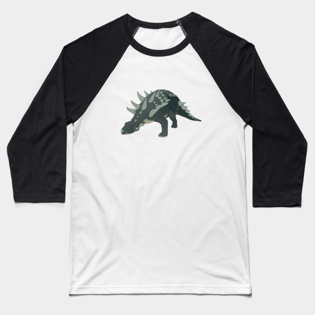 Ankylosaurus Dinosaur Baseball T-Shirt by NorseTech